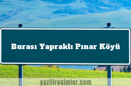 Burası Yapraklı Pınar Köyü
